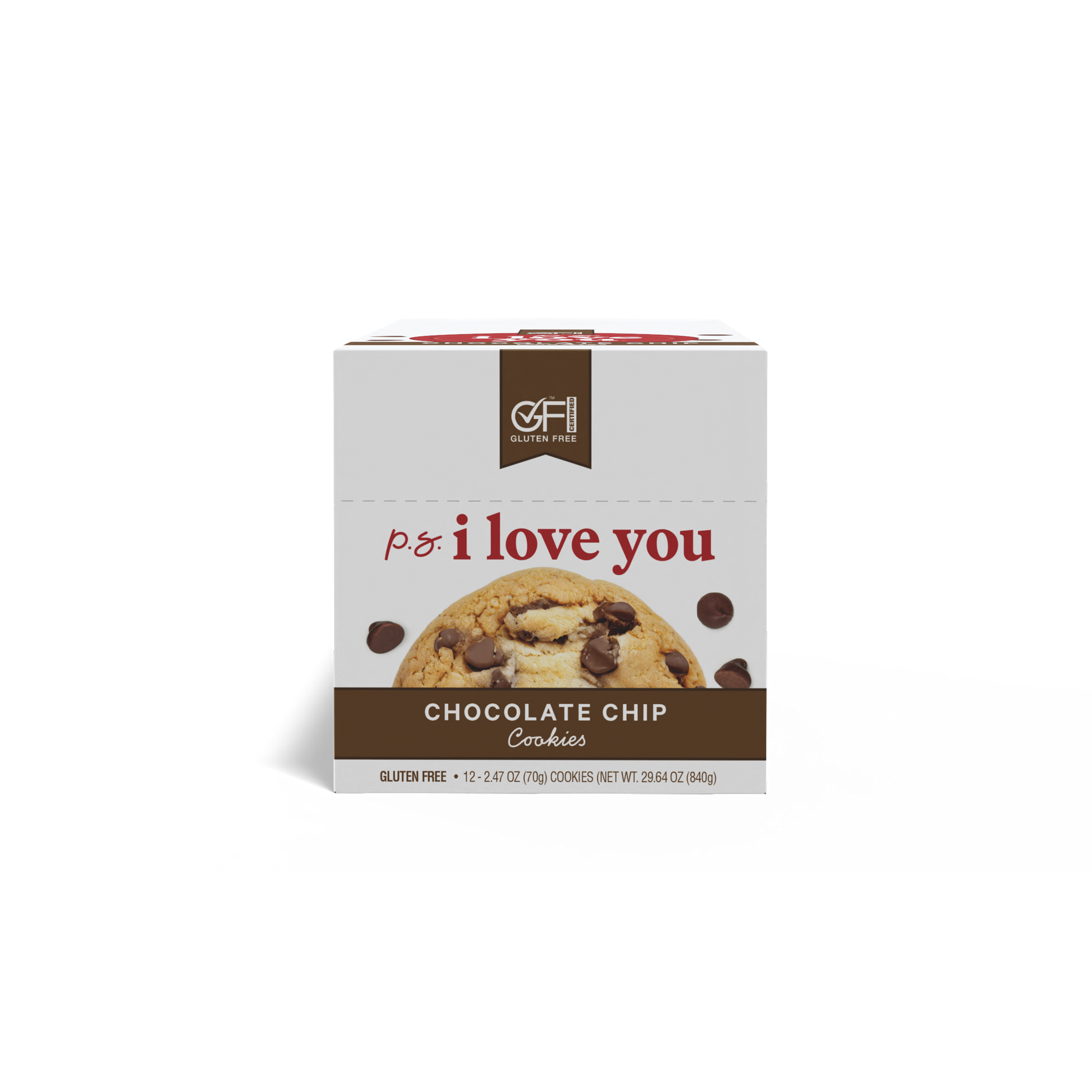 P.S. I Love You Box of soft-baked gluten-free chocolate chip cookies 