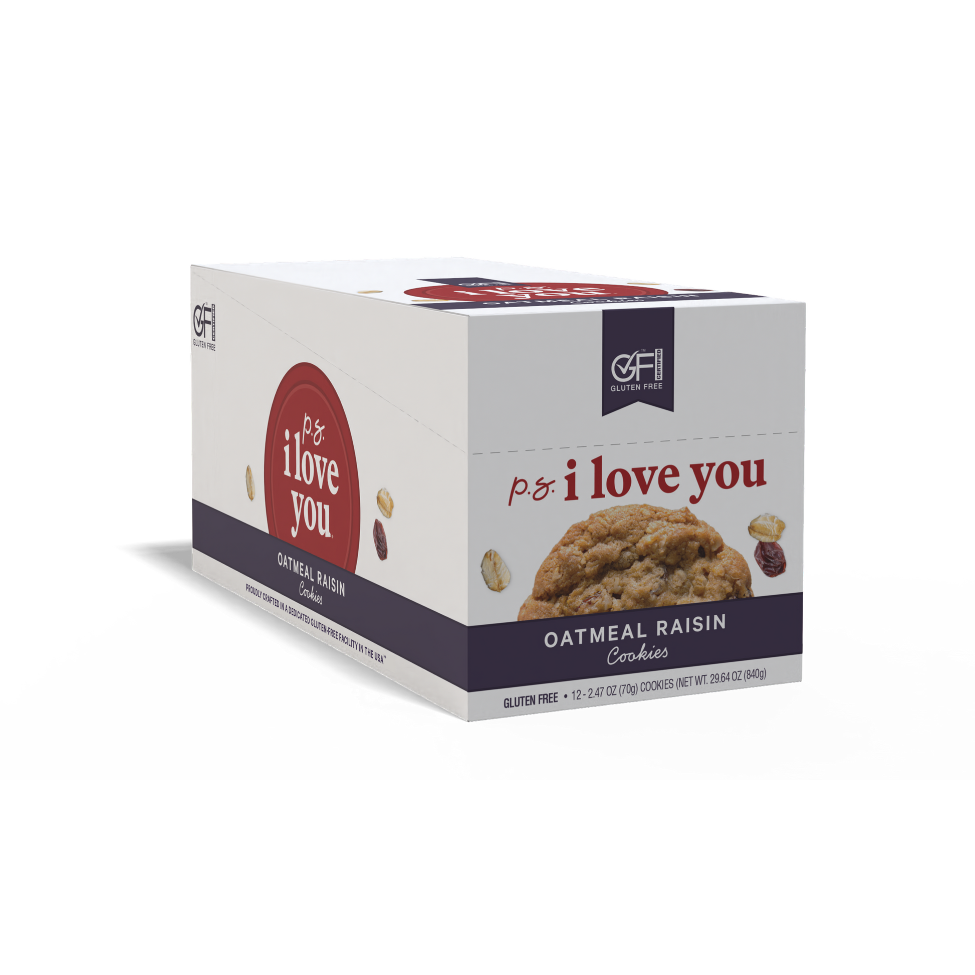 P.S. I Love You Box of soft-baked Oatmeal Raisin cookies 